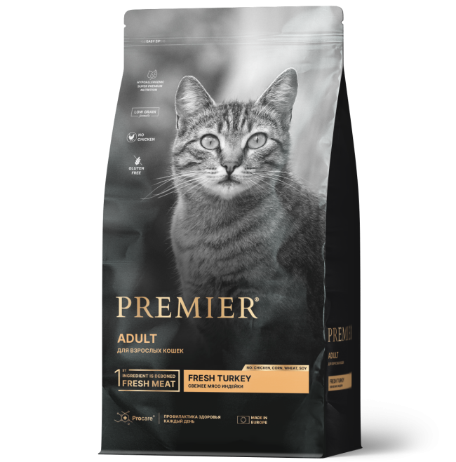 Premier Adult Корм для взрослых кошек с индейкой Premier Adult Корм для взрослых кошек с индейкой