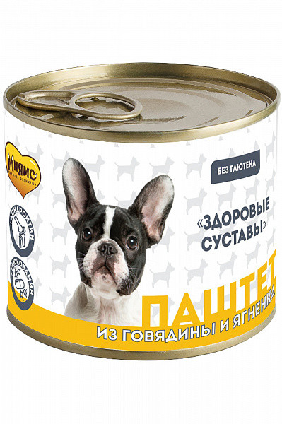 Мнямс Паштет для собак "Здоровые суставы" из говядины и ягненка, 200 гр Мнямс Паштет для собак "Здоровые суставы" из говядины и ягненка, 200 гр