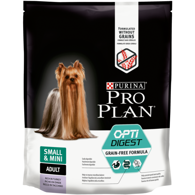 Pro Plan Small&Mini OptiDigest Grain Free ( для взрослых собак мелких пород с индейкой беззерновой) Pro Plan Small&Mini OptiDigest Grain Free ( для взрослых собак мелких пород с индейкой беззерновой)