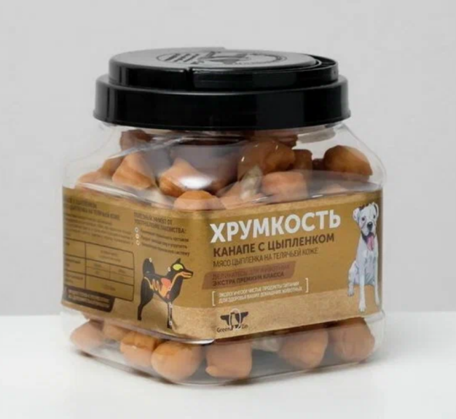 Green Qzin  Лакомство для собак "Хрумкость" канапе с курицей, 1 шт