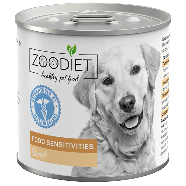 Zoodiet Sensitivities консервированный корм для собак с проблемами ЖКТ с говядиной, 240 гр Zoodiet Sensitivities консервированный корм для собак с проблемами ЖКТ с говядиной, 240 гр