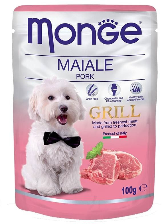 Monge Dog Grill Pouch (консервированный корм для собак со свининой) 100гр