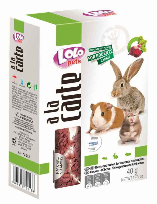 LoLo Pets A la Carte Хлопья свекольные для грызунов 40гр