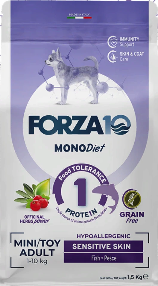 Forza Monodiet Mini Sensitive Skin для собак мелких пород с чувствительной кожей с рыбой