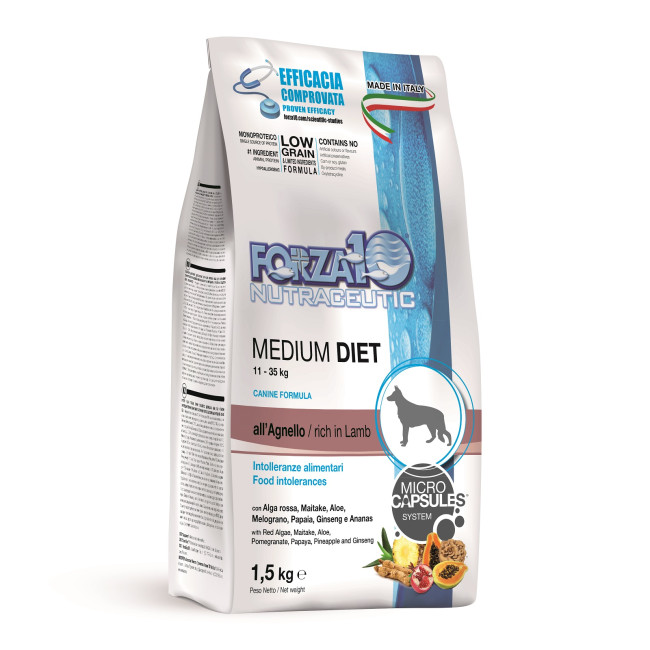 Forza10 Medium Regular Diet (диетический корм при пищевой непереносимости для собак средних пород с ягненком) Forza10 Medium Regular Diet (диетический корм при пищевой непереносимости для собак средних пород с ягненком)