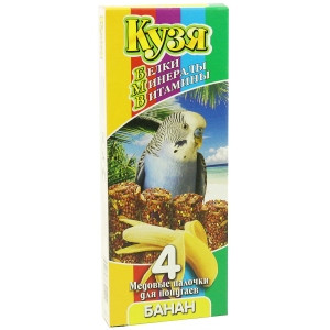 Кузя Палочки для попугаев белки/минералы/витамины Банан 4шт