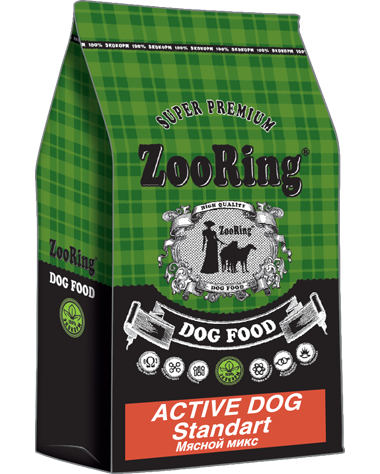 Zooring Standart Active Dog Мясной микс для активных собак всех пород Zooring Standart Active Dog Мясной микс для активных собак всех пород