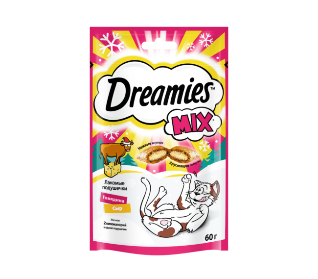 Dreamies лакомые подушечки с говядиной и сыром 60гр