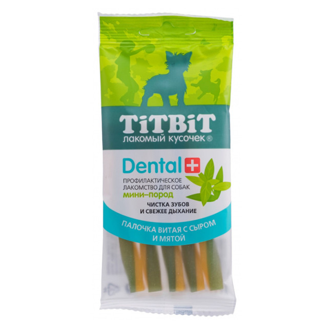 TiTBiT Снек Дентал+ с сыром и мятой для собак мелких пород TiTBiT Снек Дентал+ с сыром и мятой для собак мелких пород