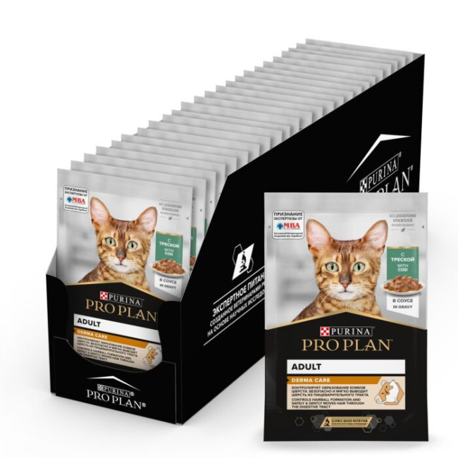 Pro Plan Elegant (кусочки в соусе для выведения комочков шерсти с треской) 85 гр