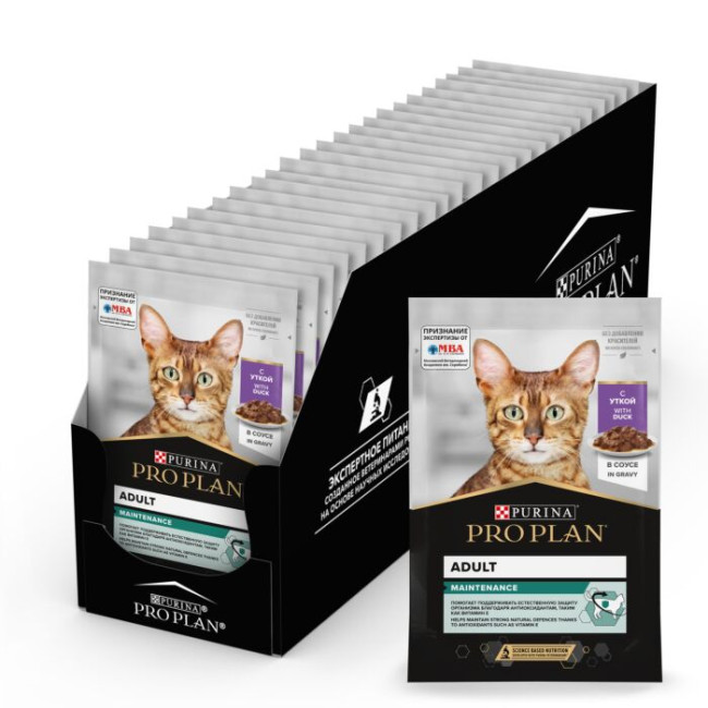 Pro Plan Adult Duck кусочки в соусе для взрослых кошек с уткой, 85гр