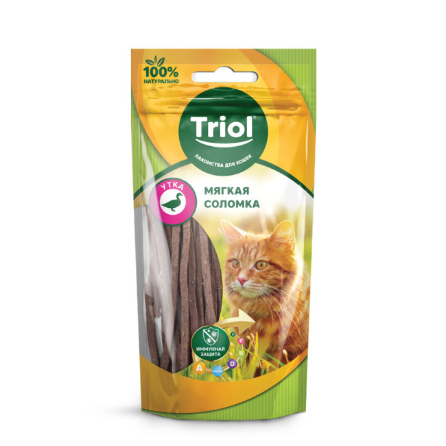 Triol Мягкая соломка из утки для кошек 40гр