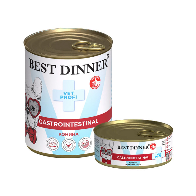 Best Dinner Vet Profi Gastrointestinal для собак с нарушениями пищеварения с кониной Best Dinner Vet Profi Gastrointestinal для собак с нарушениями пищеварения с кониной