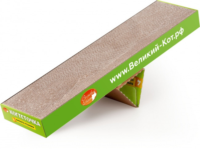 Великий кот Когтеточка картонная для кошек с мятой, 46*11,5*4 см Великий кот Когтеточка картонная для кошек с мятой, 46*11,5*4 см