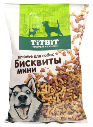 TiTBiT Бисквиты мясные мини для собак, 500 гр