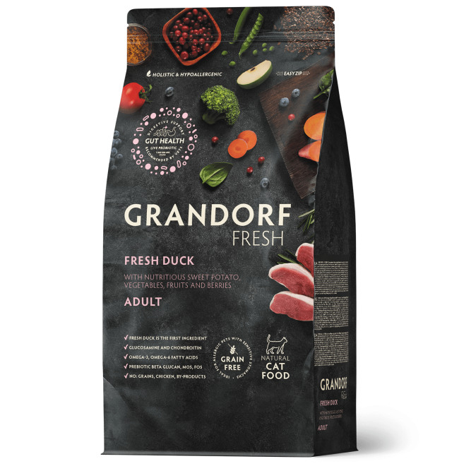 Grandorf Fresh Cat adult Корм для взрослых кошек с уткой и бататом Grandorf Fresh Cat adult Корм для взрослых кошек с уткой и бататом