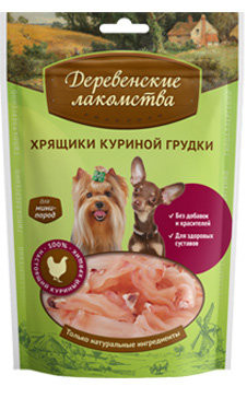 Деревенские лакомства для собак мини-пород Хрящики куриной грудки, 30 гр Деревенские лакомства для собак мини-пород Хрящики куриной грудки, 30 гр