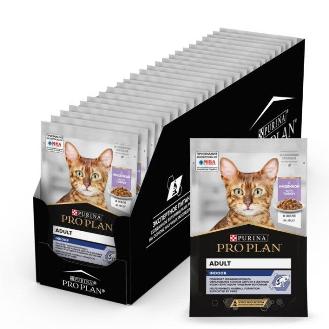 Pro Plan Indoor (кусочки в желе для домашних кошек с индейкой), 85 гр Pro Plan Indoor (кусочки в желе для домашних кошек с индейкой), 85 гр