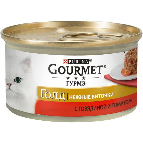 Акция!!!Gourmet Gold Нежные биточки с говядиной и томатами 85гр Акция!!!Gourmet Gold Нежные биточки с говядиной и томатами 85гр
