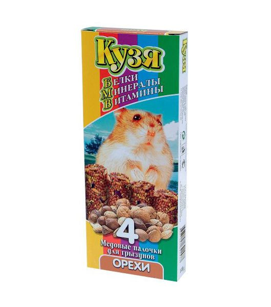 Кузя Палочки для грызунов белки/минералы/витамины ОРЕХ 4 шт