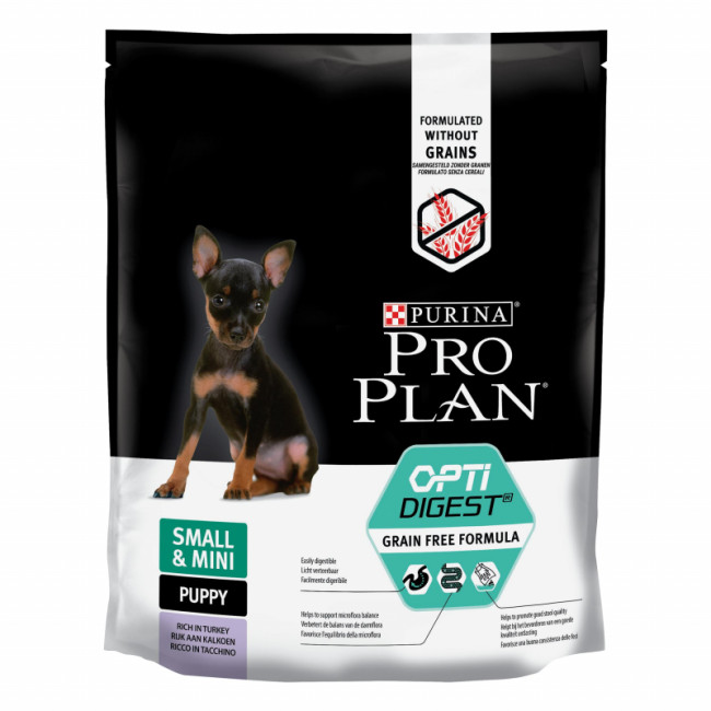 Pro Plan Puppy Small&Mini OptiDigest Grain Free (беззерновой корм для щенков мелких пород с индейкой) Pro Plan Puppy Small&Mini OptiDigest Grain Free (беззерновой корм для щенков мелких пород с индейкой)