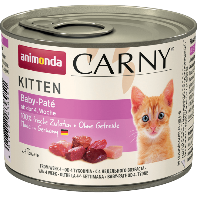 Animonda Carny Консервированный корм для котят с говядиной и курицей, паштет, 200гр Animonda Carny Консервированный корм для котят с говядиной и курицей, паштет, 200гр