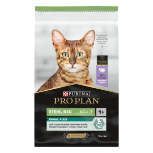 Акция!!!Pro Plan Opti Renal Sterilised Turkey (для стерилизованных кошек с индейкой) 3кг СКИДКА!