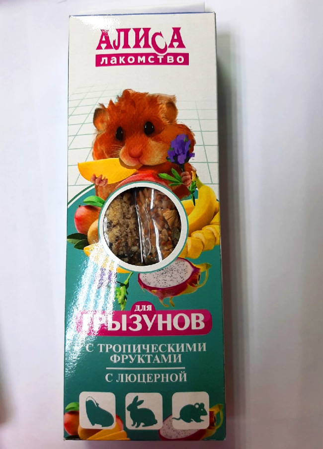 Алиса Палочки для грызунов тропические фрукты+люцерна 2шт