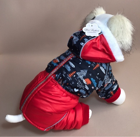 Pet Fashion Комбинезон "Арктика" сине-красный, флис