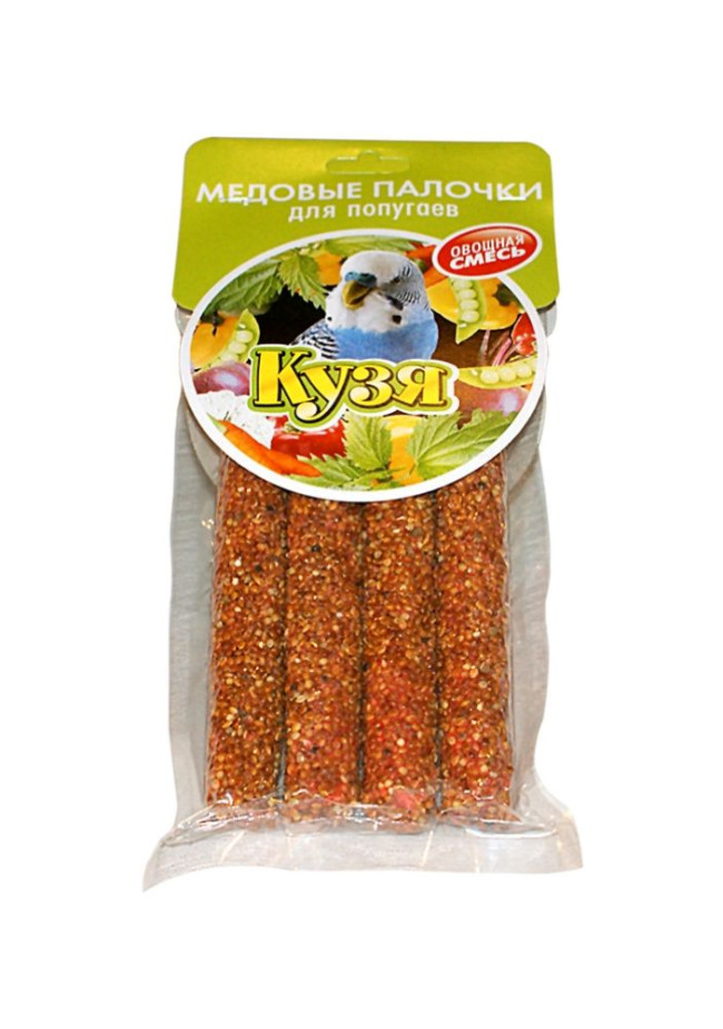 Кузя Палочки для попугаев Овощное Ассорти 4 шт