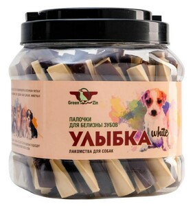 Green Qzin Лакомство для собак "Улыбка White" жевательные палочки для белизны зубов, 1 шт Green Qzin Лакомство для собак "Улыбка White" жевательные палочки для белизны зубов, 1 шт