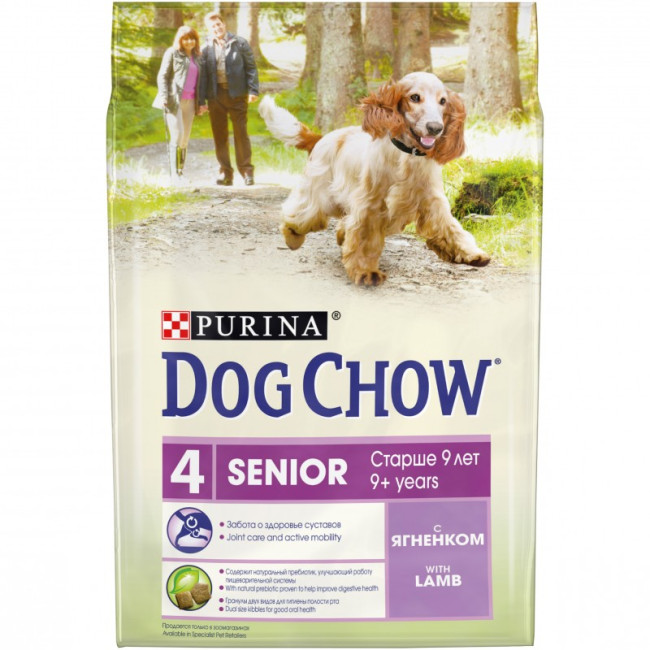 Purina Dog Chow для собак старше 9 лет, ягнёнок
