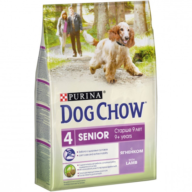 Purina Dog Chow для собак старше 9 лет, ягнёнок