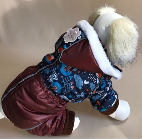 Pet Fashion Комбинезон "Арктика" шоколадно-синий, синтепон
