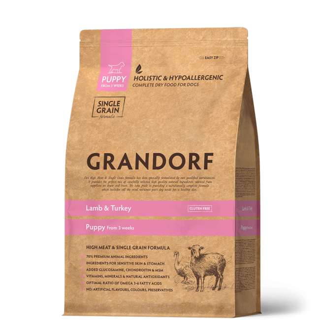 Grandorf Puppy Корм для щенков в возрасте от 3 недель, беременных и кормящих сук с ягненком и индейкой Grandorf Puppy Корм для щенков в возрасте от 3 недель, беременных и кормящих сук с ягненком и индейкой