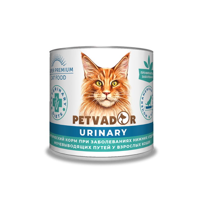 Petvador Veterinary Diets Urinary для кошек при заболеваниях мочевыделительной системы, 240 гр Petvador Veterinary Diets Urinary для кошек при заболеваниях мочевыделительной системы, 240 гр