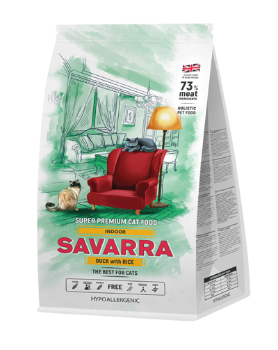 Savarra Indoor Cat (гипоаллергенный корм для кошек, живущих в помещении с уткой и рисом) Savarra Indoor Cat (гипоаллергенный корм для кошек, живущих в помещении с уткой и рисом)