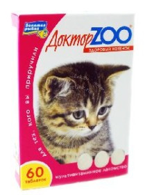 Доктор Zoo витамины для котят с кальцием, фосфором и витамином D (120 таб) Доктор Zoo витамины для котят с кальцием, фосфором и витамином D (120 таб)