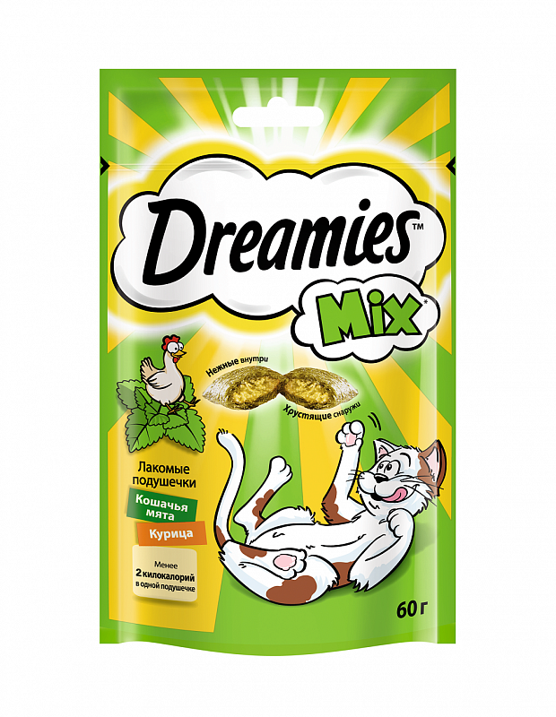 Dreamies лакомые подушечки с курицей и мятой Dreamies лакомые подушечки с курицей и мятой