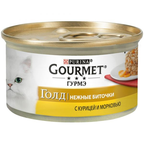 Gourmet Gold Нежные биточки с курицей и морковью 85гр