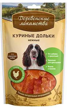 Деревенские лакомства Куриные дольки нежные для собак, 90 гр Деревенские лакомства Куриные дольки нежные для собак, 90 гр