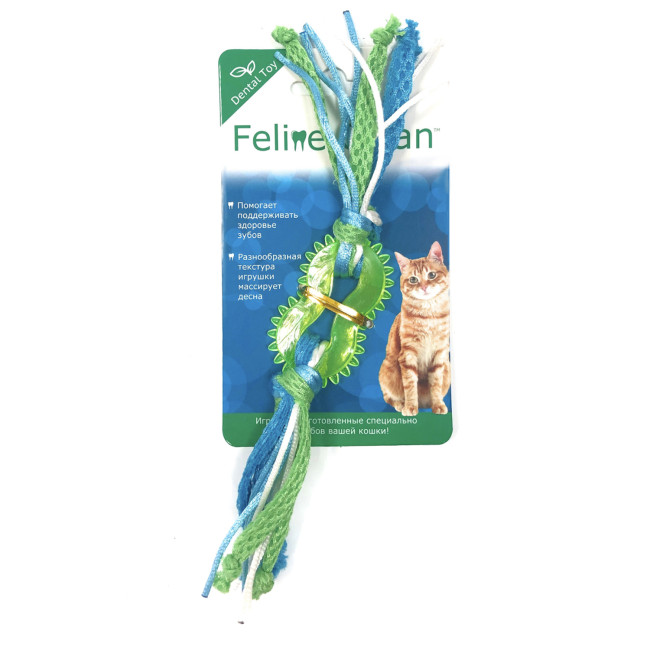 Feline Clean Dental Колечко-прорезыватель с лентами для кошек Feline Clean Dental Колечко-прорезыватель с лентами для кошек
