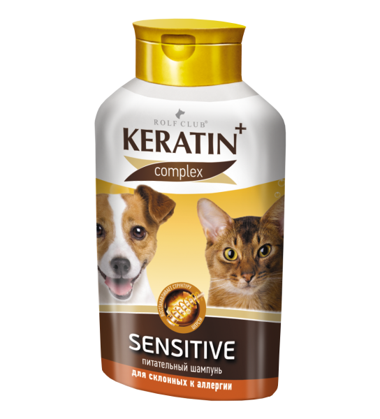 Keratin+ Sensitive Шампунь противоаллергический для кошек и собак 400мл Keratin+ Sensitive Шампунь противоаллергический для кошек и собак 400мл