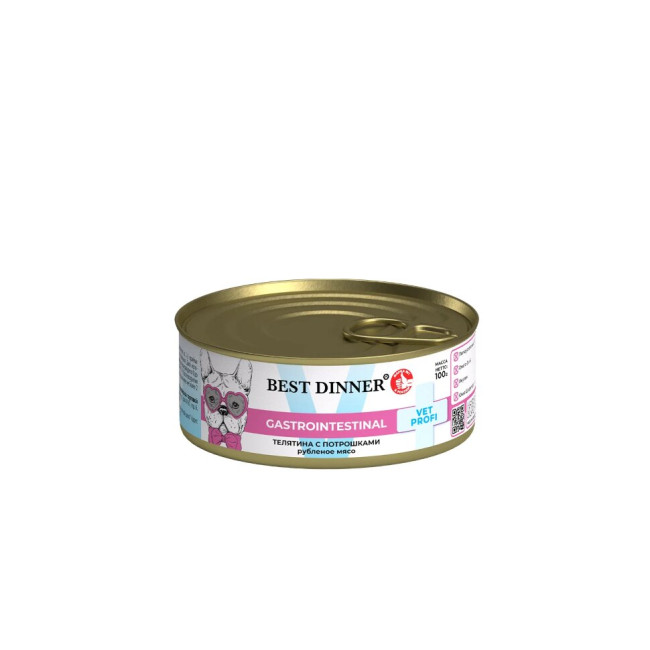 Best Dinner Vet Profi Gastrointestinal для собак с нарушениями пищеварения с телятиной и потрошками, 100 гр Best Dinner Vet Profi Gastrointestinal для собак с нарушениями пищеварения с телятиной и потрошками, 100 гр