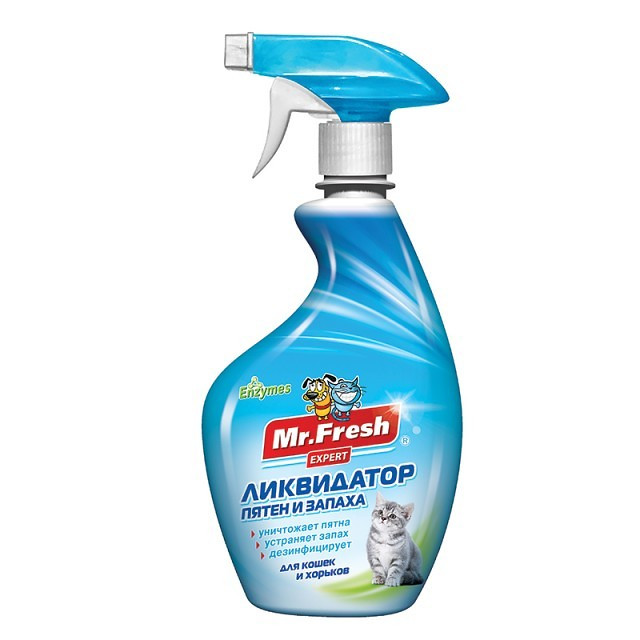 Mr.Fresh Expert Ликвидатор запаха и пятен 3 в 1 для кошек и хорьков 500мл Mr.Fresh Expert Ликвидатор запаха и пятен 3 в 1 для кошек и хорьков 500мл