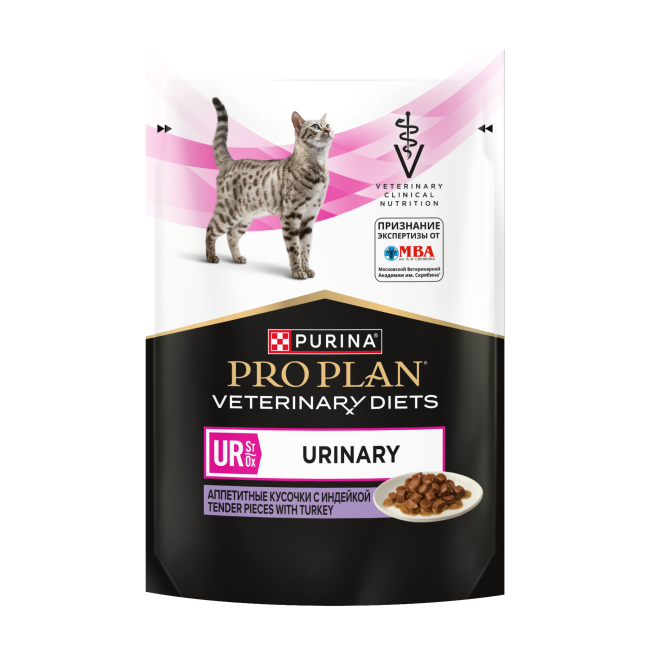 Pro Plan Vet Diets Urinary для кошек лечение МКБ с индейкой, 85гр Pro Plan Vet Diets Urinary для кошек лечение МКБ с индейкой, 85гр