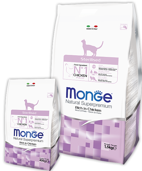Акция!!!Monge Cat Sterelised корм для стерилизованных кошек из курицы СКИДКА!