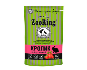 Zooring Мясные кусочки в соусе для стерилизованных кошек с кроликом и брусникой, 85 гр Zooring Мясные кусочки в соусе для стерилизованных кошек с кроликом и брусникой, 85 гр