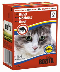 Распродажа! Bozita Tetra Pac Кусочки в СОУСЕ для кошек с говядиной (Beef)  370г