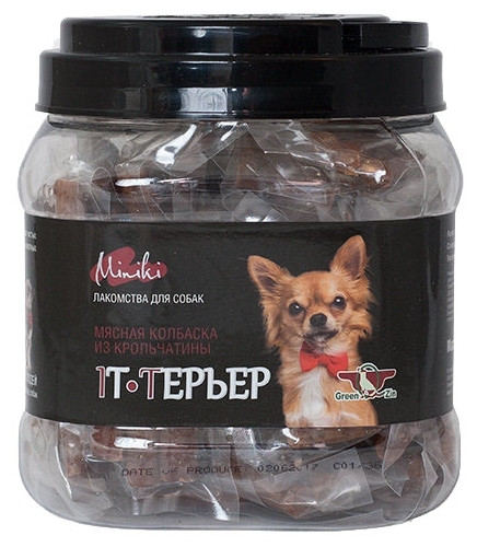 Green Qzin Miniki Лакомство для собак "IT-Терьер" мясные колбаски из крольчатины, 1пак*3шт